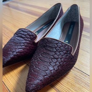 Matt Bernson Burgundy Flats / Leather Pointed Toe Flat Loafers, size 7.5